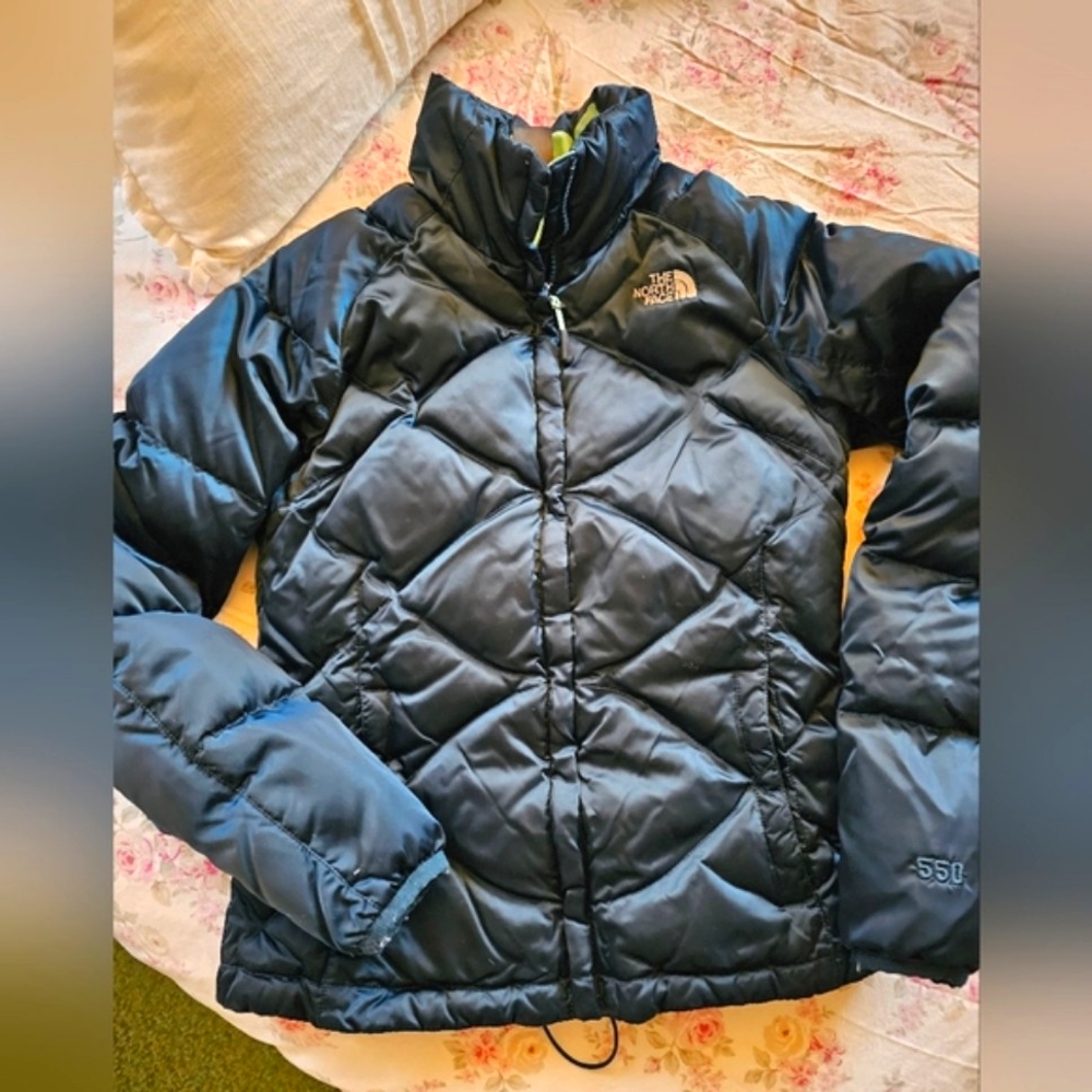 The North Face Diamond Quilted 550 Women's Vintage Puffer Navy Blue XS
